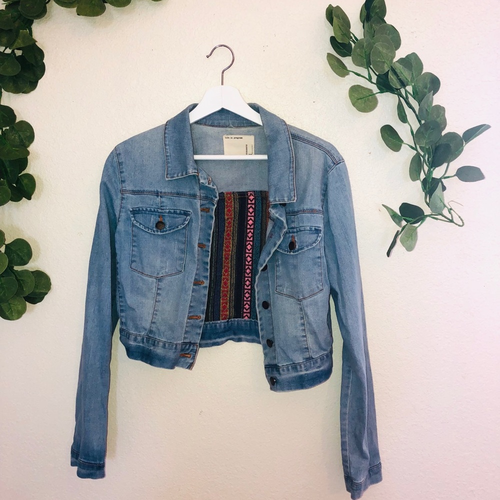 Life in Progress F21 Tribal Boho Denim Jacket